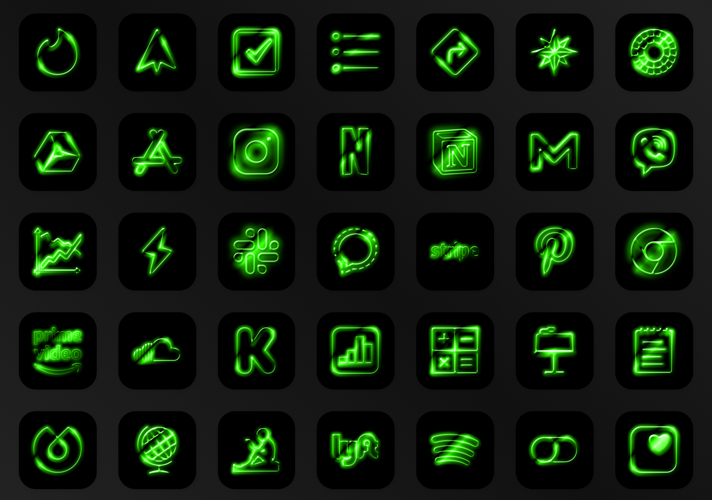 neon app icons ios 14