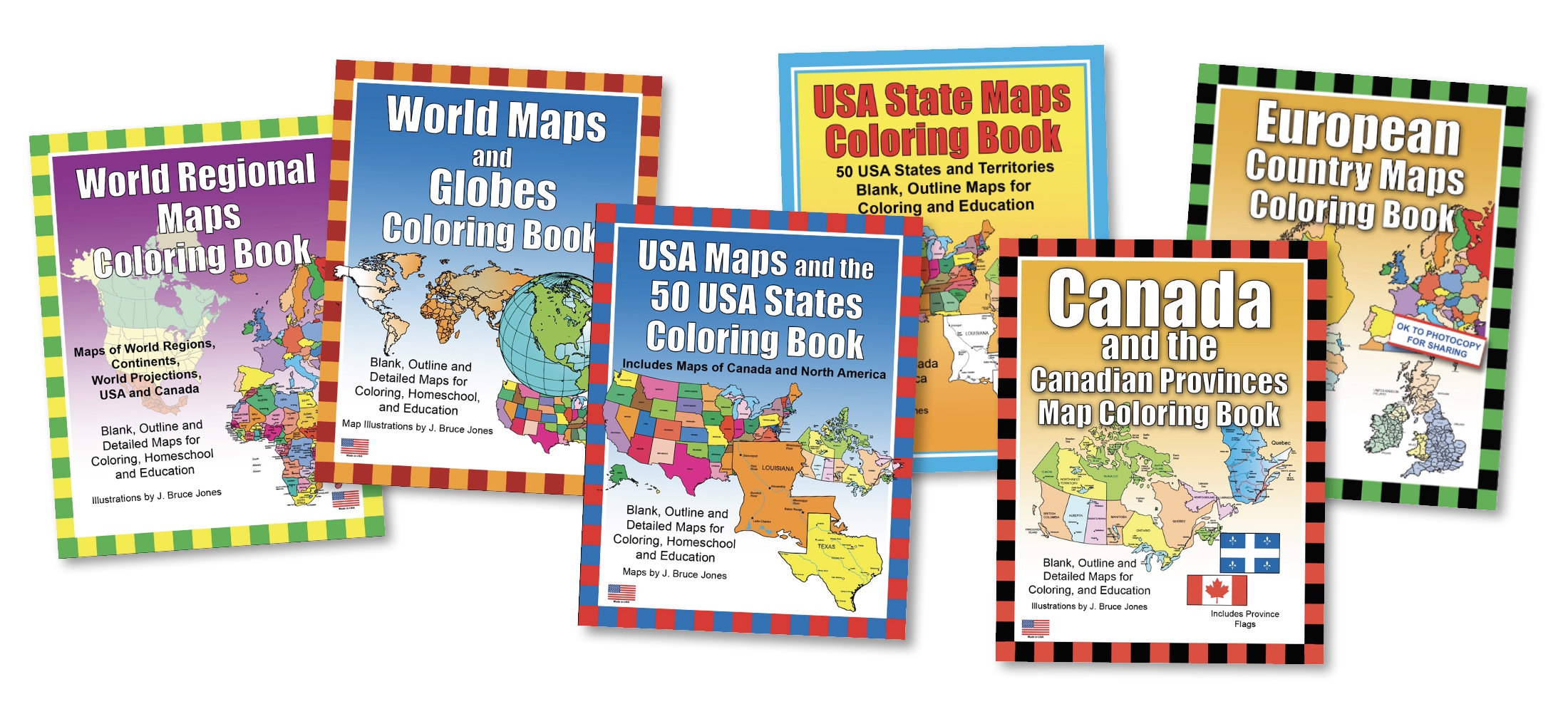 Download World Maps and Globes Printable PDF Coloring Book, Blank, Outline Projection Maps and Globes