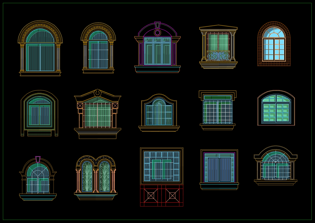 225-types-of-door-windows-design-cad-blocks