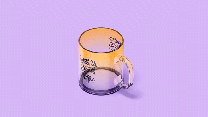 Freebie! Glass Mug Animated Mockup