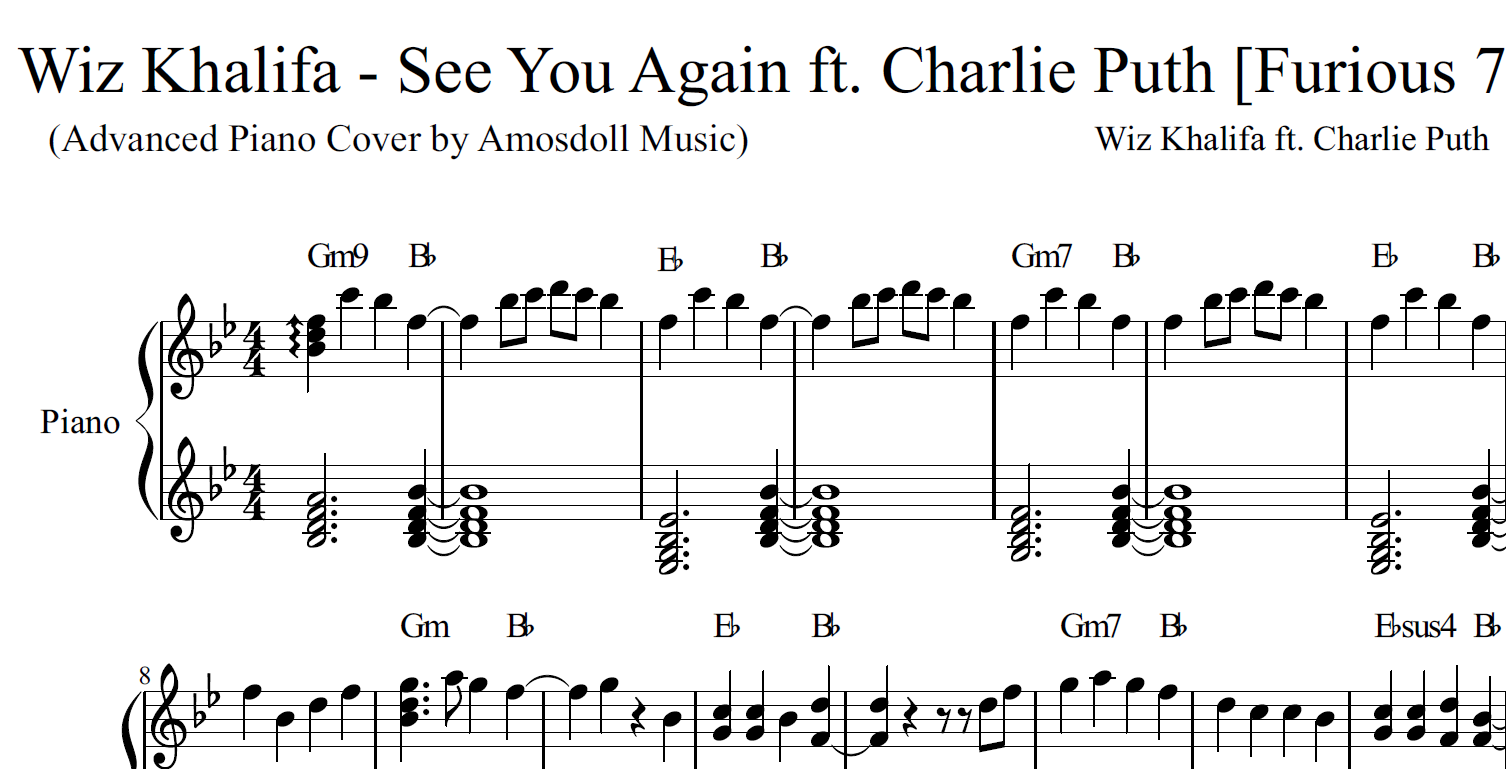 Learn how to play see you again on piano with our notes and tutorial. 